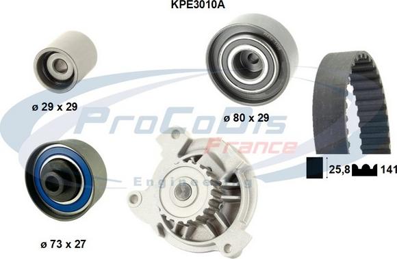 Procodis France KPE3010A - Водна помпа+ к-кт ангренажен ремък vvparts.bg