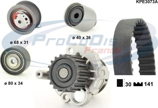 Procodis France KPE3073A - Водна помпа+ к-кт ангренажен ремък vvparts.bg