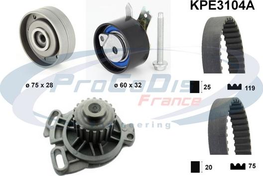 Procodis France KPE3104A - Водна помпа+ к-кт ангренажен ремък vvparts.bg