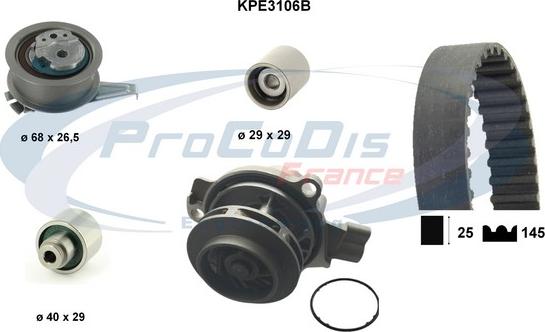 Procodis France KPE3106B - Водна помпа+ к-кт ангренажен ремък vvparts.bg