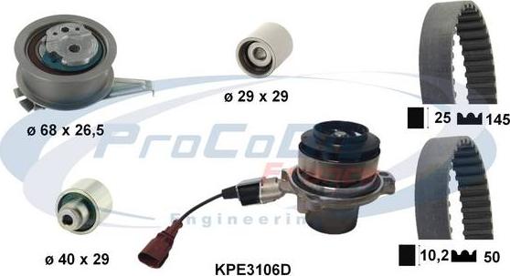 Procodis France KPE3106D - Водна помпа+ к-кт ангренажен ремък vvparts.bg