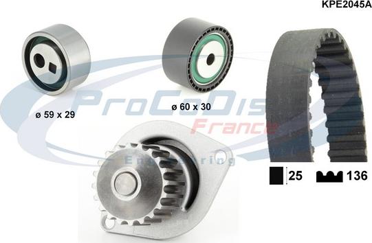 Procodis France KPE2045A - Водна помпа+ к-кт ангренажен ремък vvparts.bg