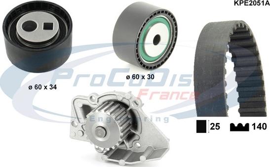 Procodis France KPE2051A - Водна помпа+ к-кт ангренажен ремък vvparts.bg