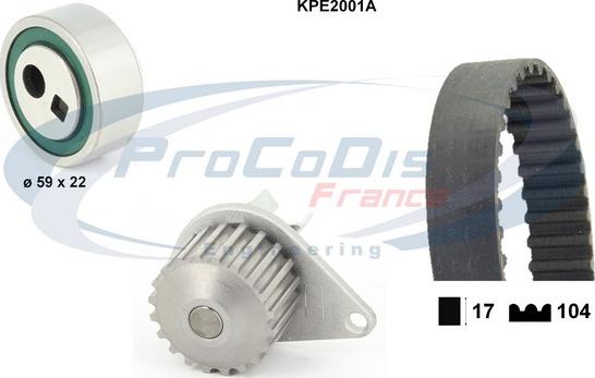 Procodis France KPE2001A - Водна помпа+ к-кт ангренажен ремък vvparts.bg