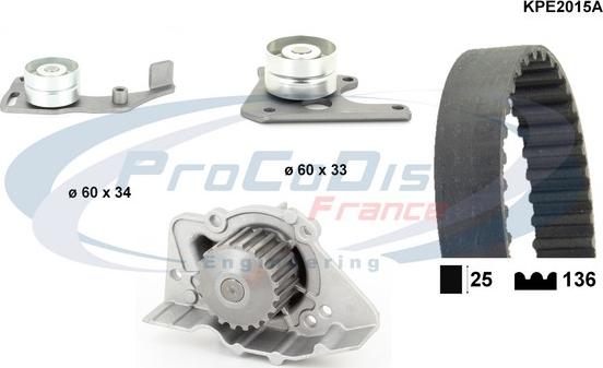 Procodis France KPE2015A - Водна помпа+ к-кт ангренажен ремък vvparts.bg