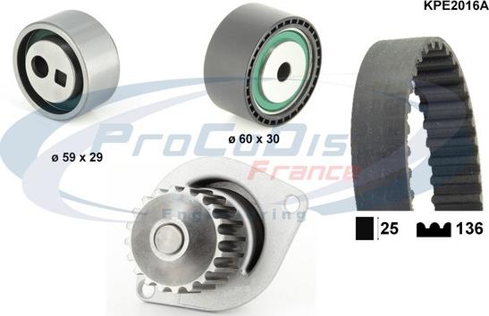 Procodis France KPE2016A - Водна помпа+ к-кт ангренажен ремък vvparts.bg