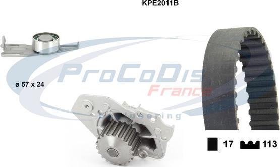 Procodis France KPE2011B - Водна помпа+ к-кт ангренажен ремък vvparts.bg