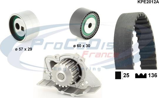 Procodis France KPE2012A - Водна помпа+ к-кт ангренажен ремък vvparts.bg