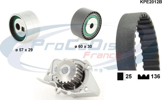 Procodis France KPE2012B - Водна помпа+ к-кт ангренажен ремък vvparts.bg