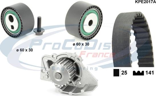 Procodis France KPE2017A - Водна помпа+ к-кт ангренажен ремък vvparts.bg