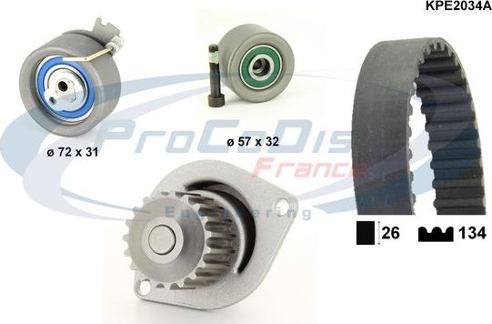 Procodis France KPE2034A - Водна помпа+ к-кт ангренажен ремък vvparts.bg