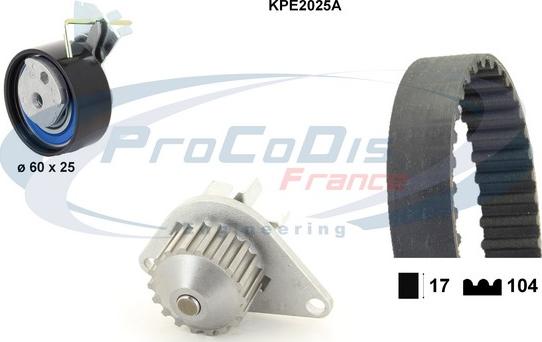 Procodis France KPE2025A - Водна помпа+ к-кт ангренажен ремък vvparts.bg