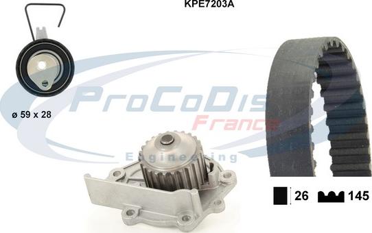 Procodis France KPE7203A - Водна помпа+ к-кт ангренажен ремък vvparts.bg