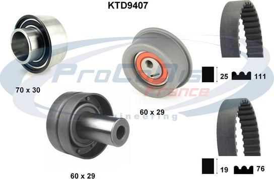 Procodis France KTD9407 - Комплект ангренажен ремък vvparts.bg