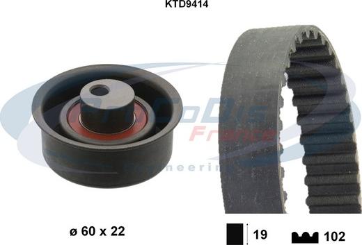 Procodis France KTD9414 - Комплект ангренажен ремък vvparts.bg