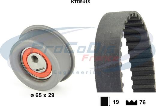 Procodis France KTD9418 - Комплект ангренажен ремък vvparts.bg