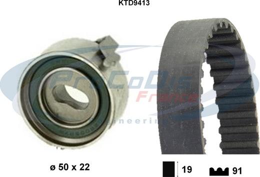 Procodis France KTD9413 - Комплект ангренажен ремък vvparts.bg