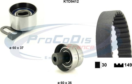 Procodis France KTD9412 - Комплект ангренажен ремък vvparts.bg