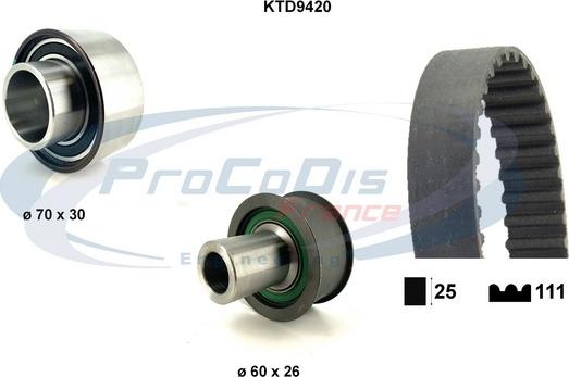 Procodis France KTD9420 - Комплект ангренажен ремък vvparts.bg