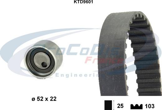 Procodis France KTD9601 - Комплект ангренажен ремък vvparts.bg