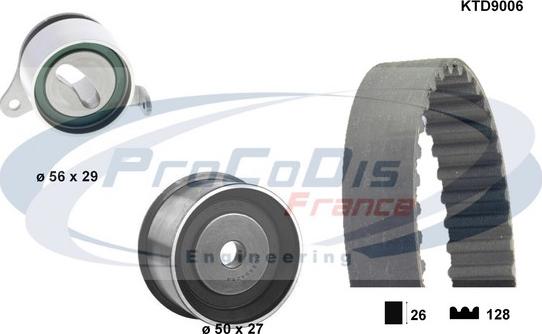 Procodis France KTD9006 - Комплект ангренажен ремък vvparts.bg