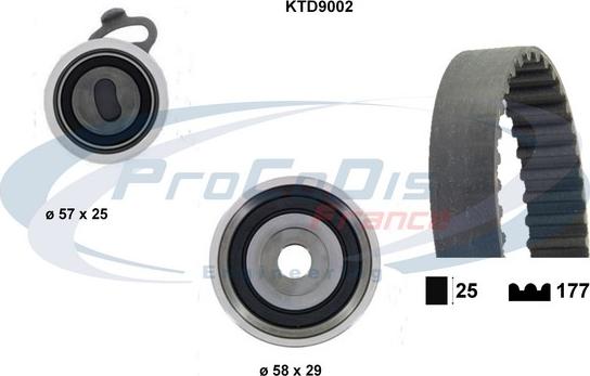 Procodis France KTD9002 - Комплект ангренажен ремък vvparts.bg