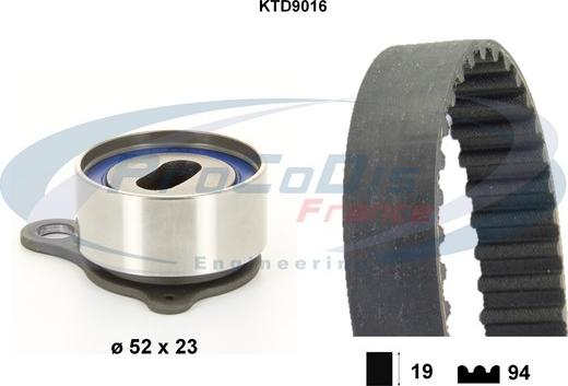 Procodis France KTD9016 - Комплект ангренажен ремък vvparts.bg