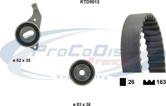 Procodis France KTD9012 - Комплект ангренажен ремък vvparts.bg