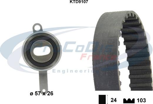 Procodis France KTD9107 - Комплект ангренажен ремък vvparts.bg