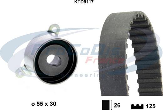 Procodis France KTD9117 - Комплект ангренажен ремък vvparts.bg