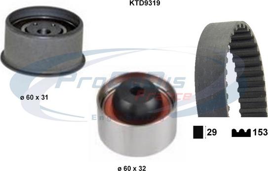 Procodis France KTD9319 - Комплект ангренажен ремък vvparts.bg