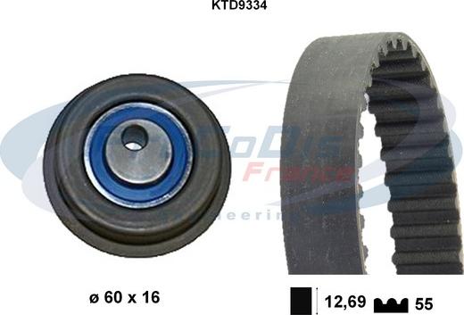 Procodis France KTD9334 - Комплект ангренажен ремък vvparts.bg