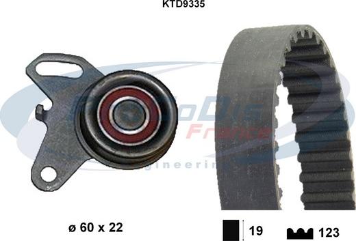 Procodis France KTD9335 - Комплект ангренажен ремък vvparts.bg