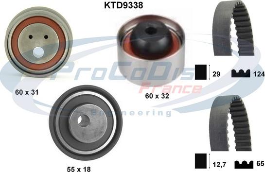 Procodis France KTD9338 - Комплект ангренажен ремък vvparts.bg