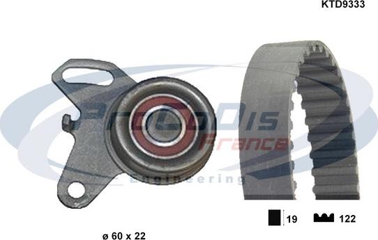 Procodis France KTD9333 - Комплект ангренажен ремък vvparts.bg