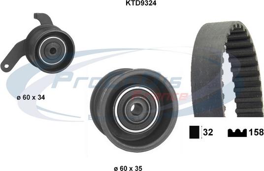 Procodis France KTD9324 - Комплект ангренажен ремък vvparts.bg