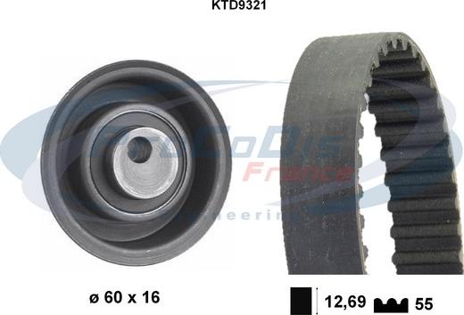 Procodis France KTD9321 - Комплект ангренажен ремък vvparts.bg