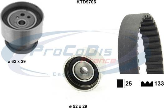 Procodis France KTD9706 - Комплект ангренажен ремък vvparts.bg