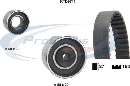 Procodis France KTD9711 - Комплект ангренажен ремък vvparts.bg