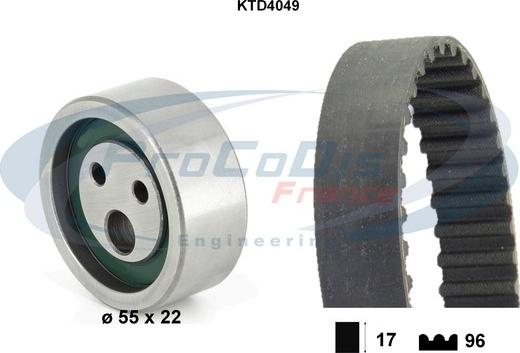 Procodis France KTD4049 - Комплект ангренажен ремък vvparts.bg