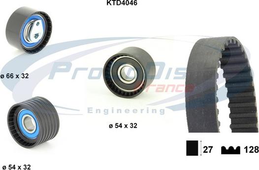 Procodis France KTD4046 - Комплект ангренажен ремък vvparts.bg