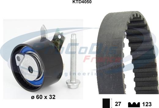 Procodis France KTD4050 - Комплект ангренажен ремък vvparts.bg