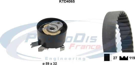 Procodis France KTD4065 - Комплект ангренажен ремък vvparts.bg