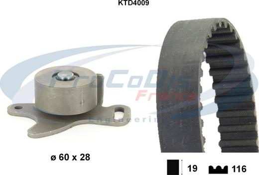 Procodis France KTD4009 - Комплект ангренажен ремък vvparts.bg