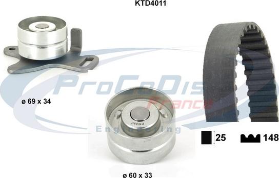 Procodis France KTD4011 - Комплект ангренажен ремък vvparts.bg