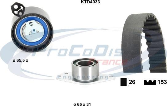 Procodis France KTD4033 - Комплект ангренажен ремък vvparts.bg