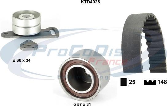 Procodis France KTD4028 - Комплект ангренажен ремък vvparts.bg