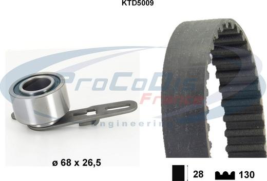 Procodis France KTD5009 - Комплект ангренажен ремък vvparts.bg