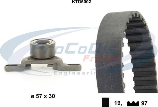 Procodis France KTD5002 - Комплект ангренажен ремък vvparts.bg