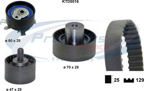 Procodis France KTD5016 - Комплект ангренажен ремък vvparts.bg